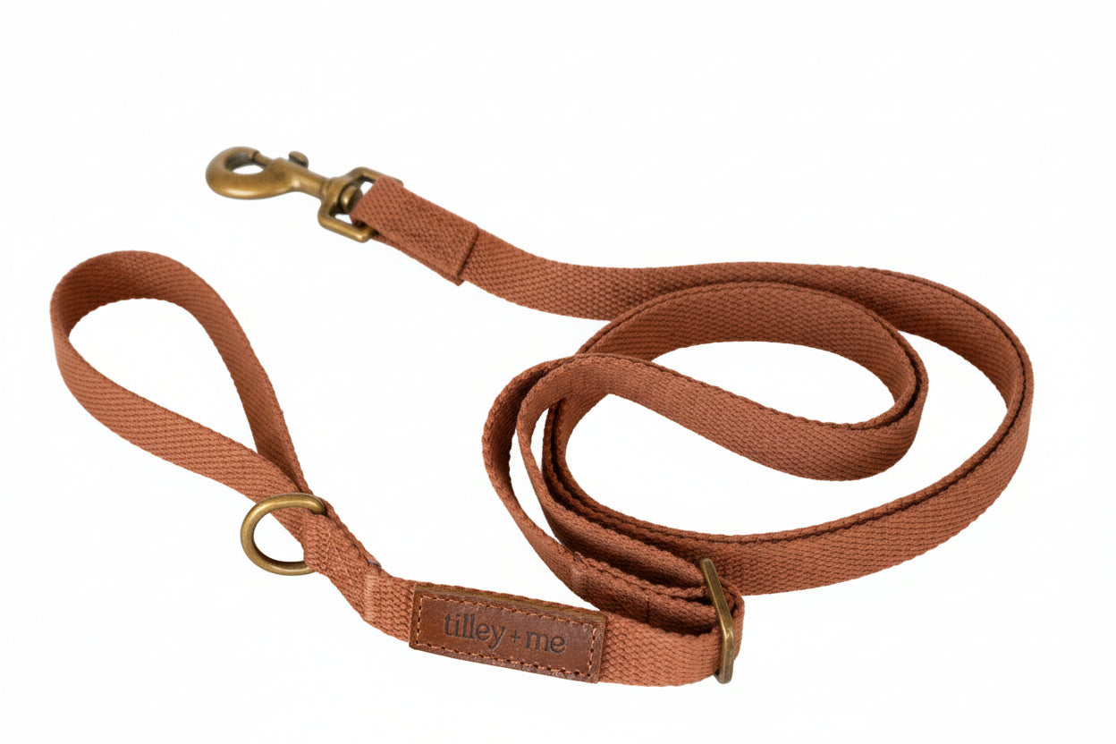 Tilley + Me Hemp Cotton Dog Leash - Durable, Sustainable, Adjustable, Lightweight & Soft