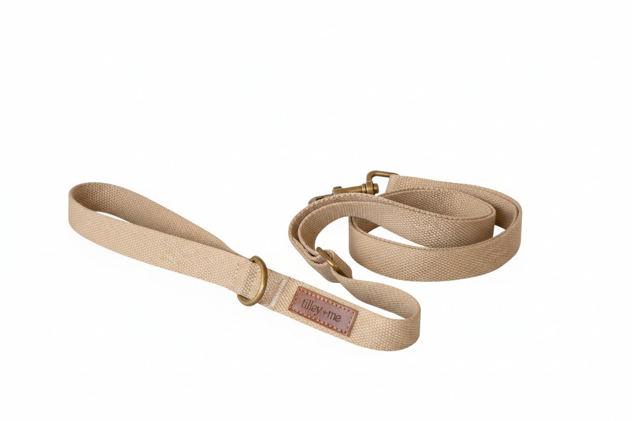 Tilley + Me Hemp Cotton Dog Leash - Durable, Sustainable, Adjustable, Lightweight & Soft