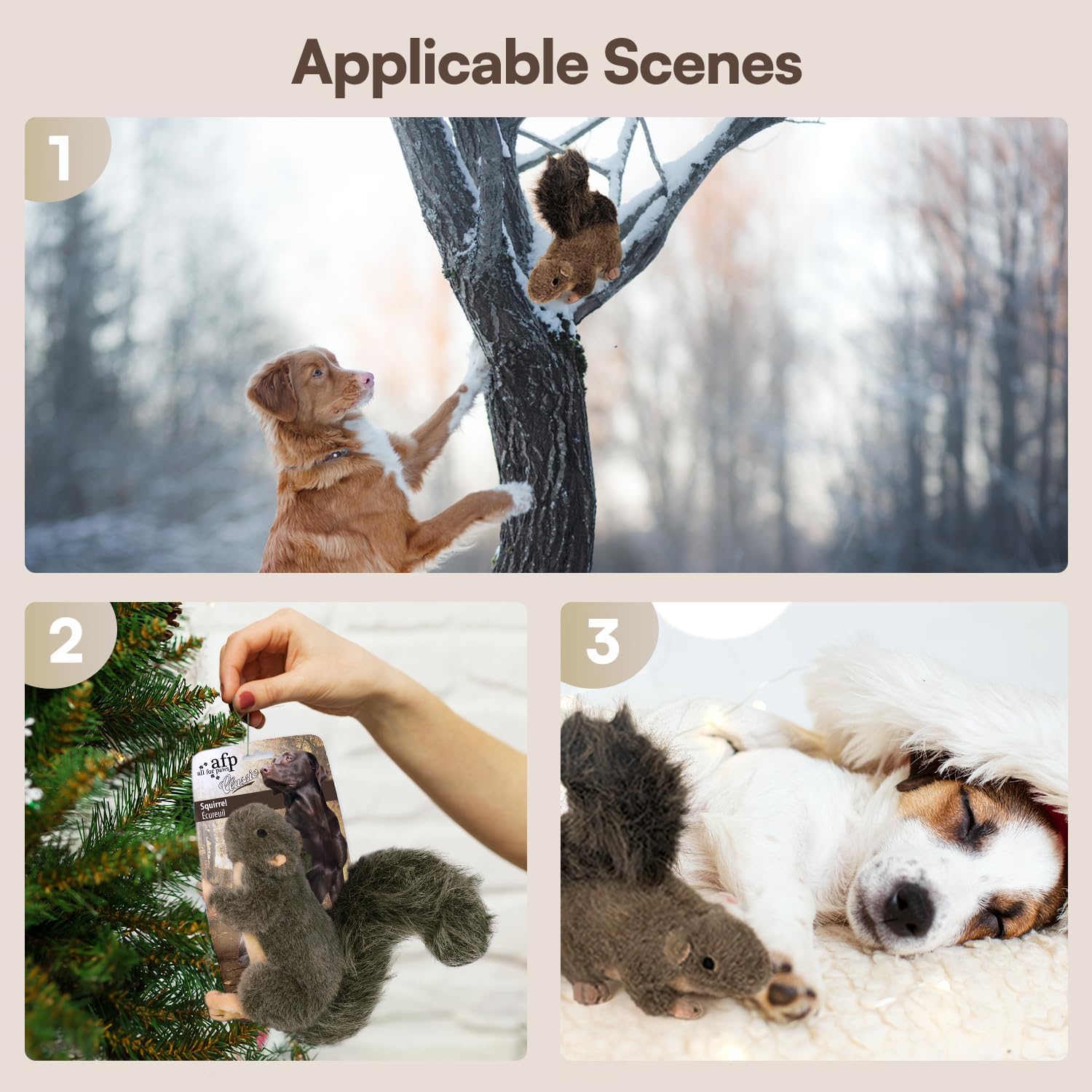 Classic Dog Toys - Squeaky Dog Squirrel Toys for Dogs