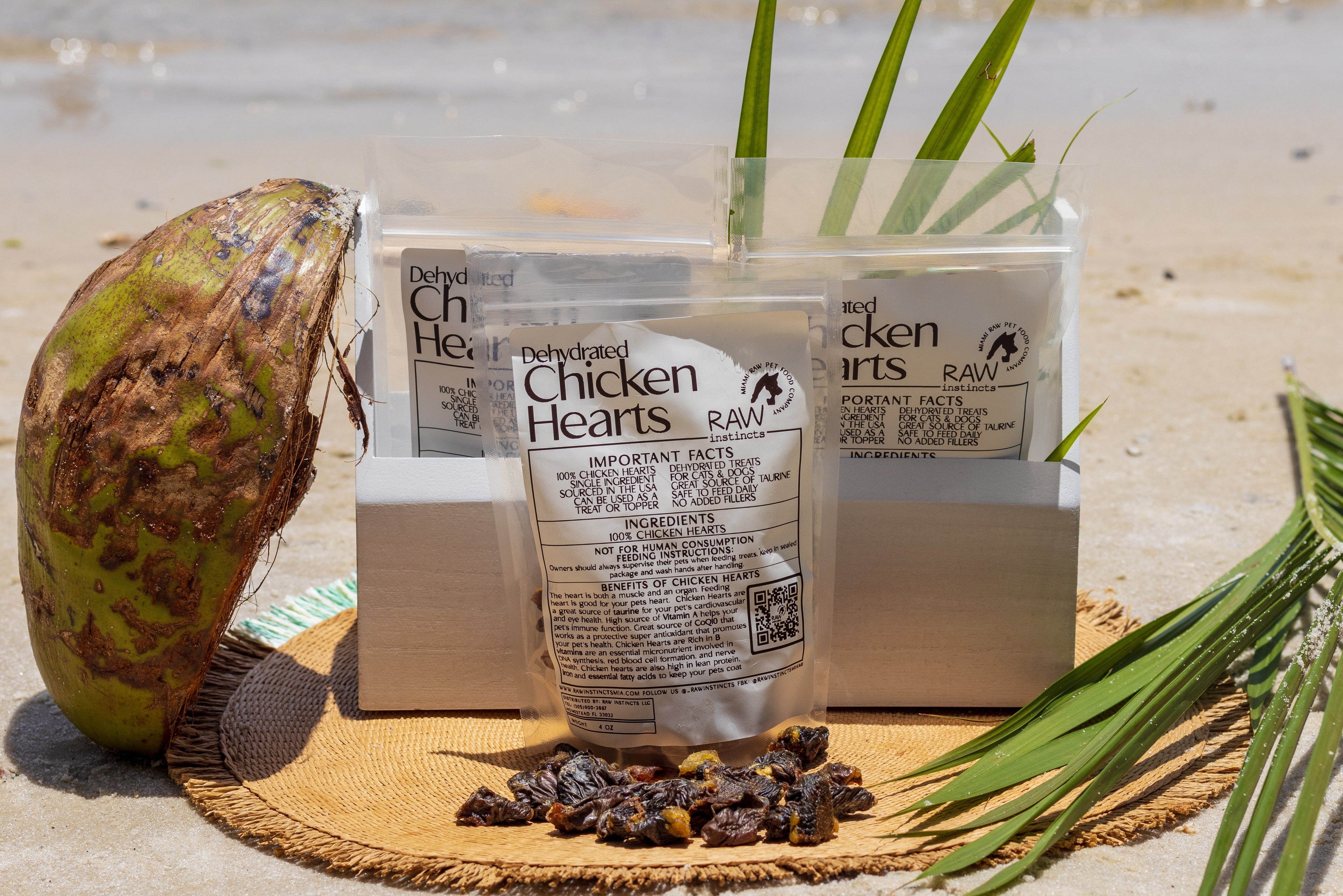 Dehydrated Chicken Hearts – 4oz | Raw Instincts | Single-Ingredient Organ Treat for Cats & Dogs