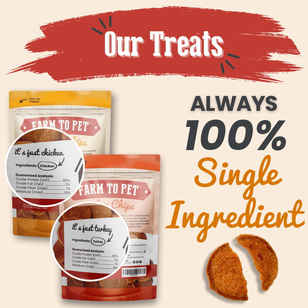 Turkey & Chicken Chip Dog Treat Duo | Single-Ingredient Poultry Treats for Dogs