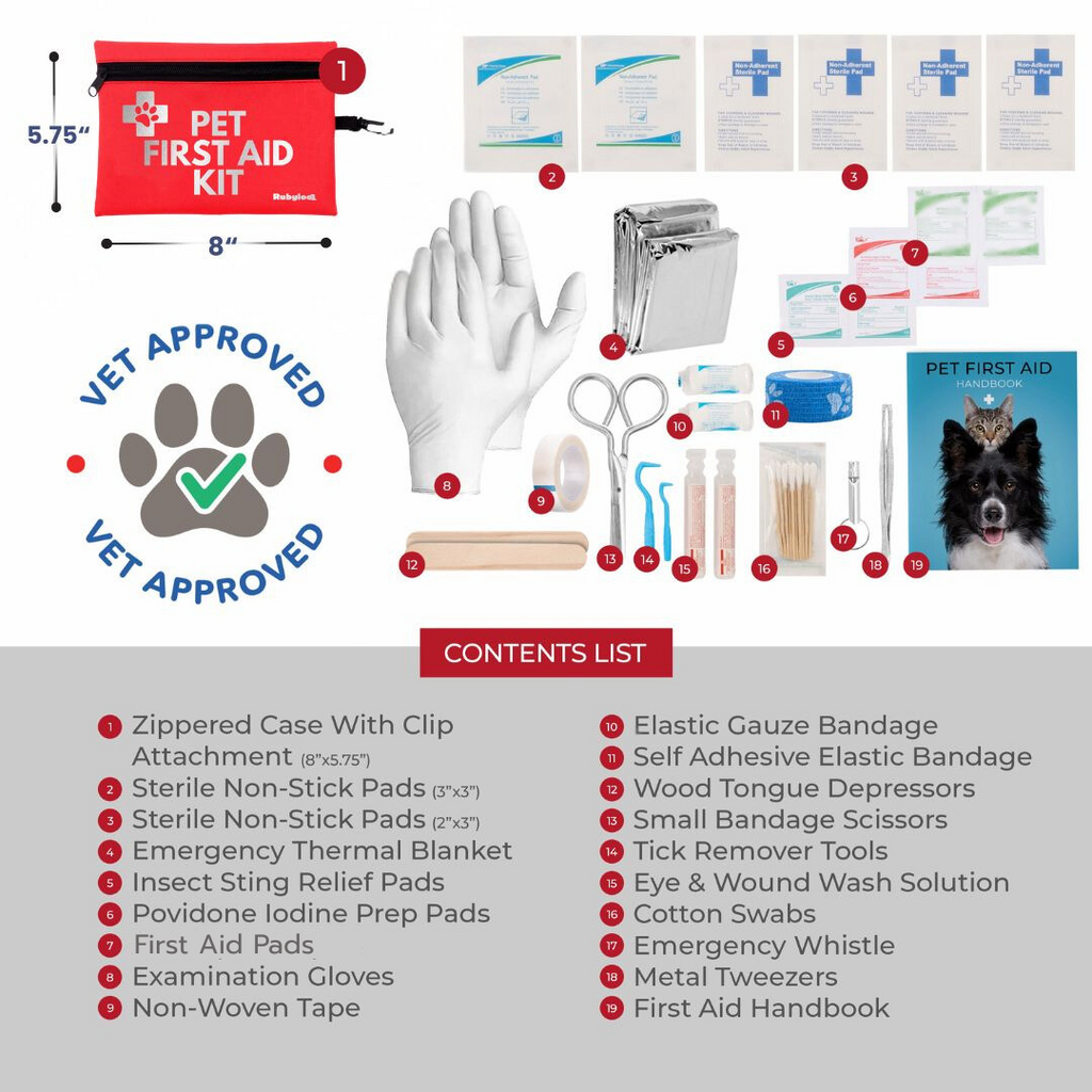 Pet First Aid Kit for Dogs & Cats with Vet-Approved Essentials