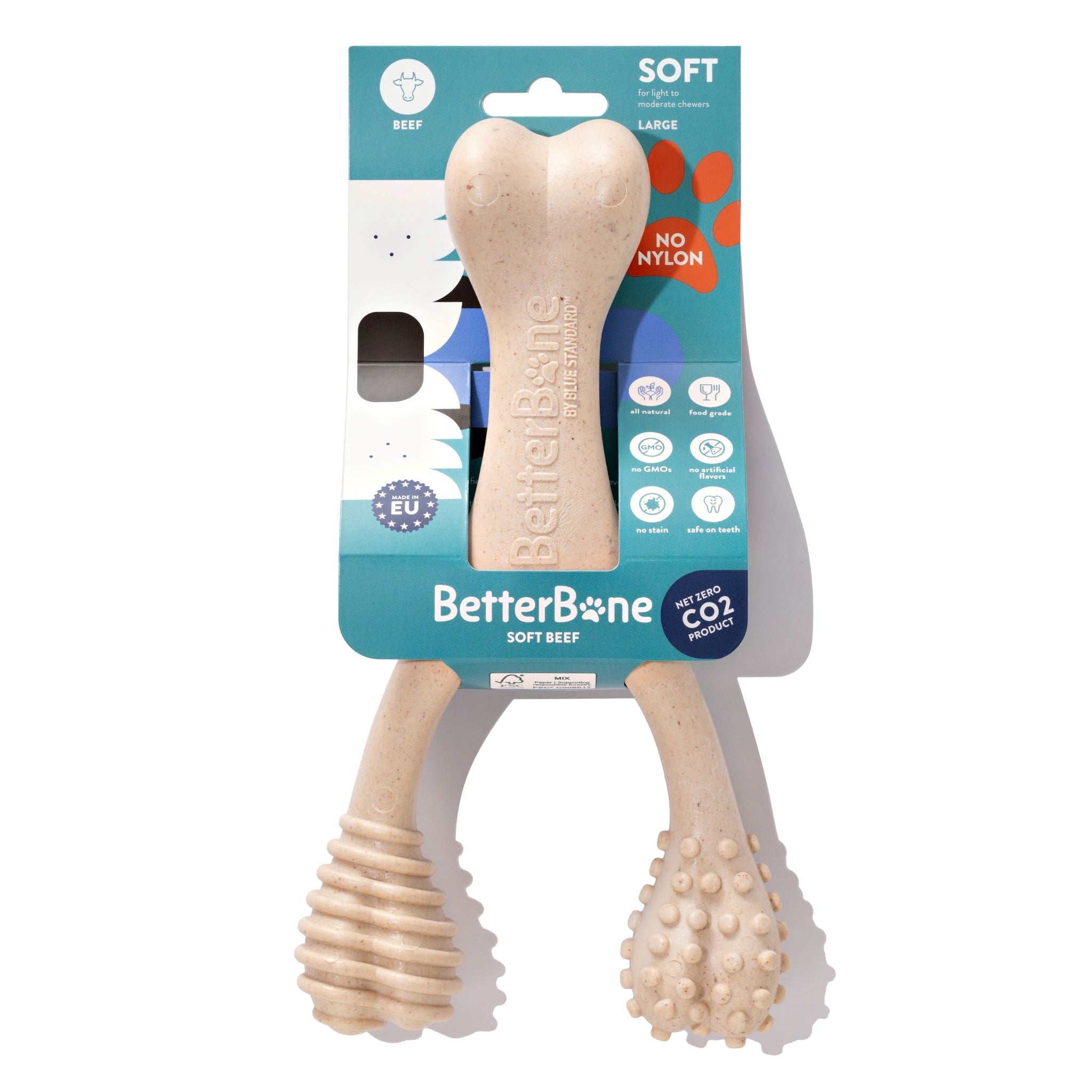 BetterBone SOFT Durability CHEW TOY: Natural Ingredients, Perfect for Teething Puppies, Senior Dogs & Gentle Chewers
