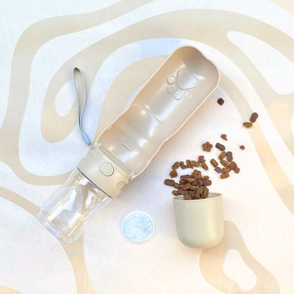 Tilley + Me Travel Dog Water Bottle with Treat Holder – Leakproof & BPA-Free 350mL