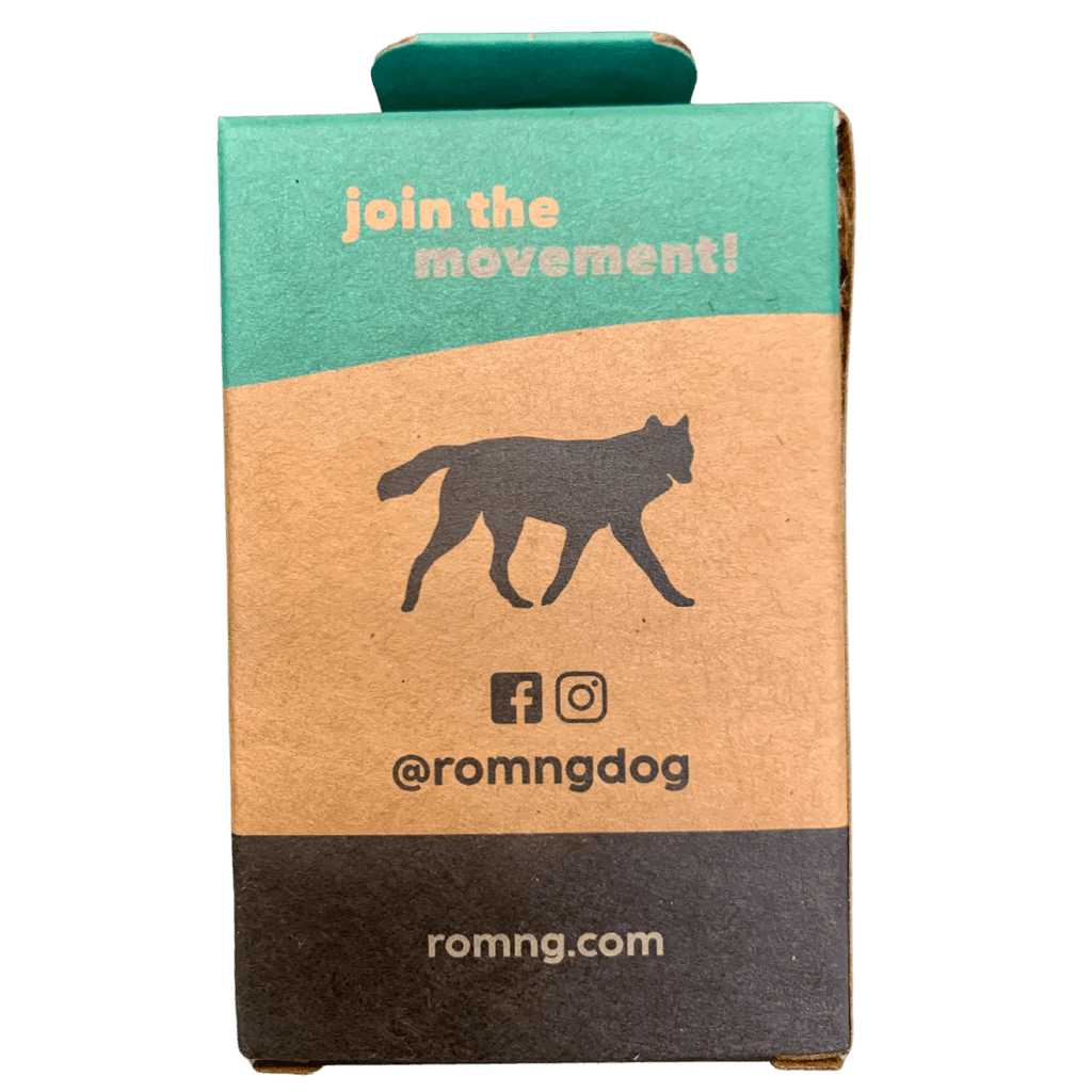 compostable plant-based dog poop bags + bamboo dispenser